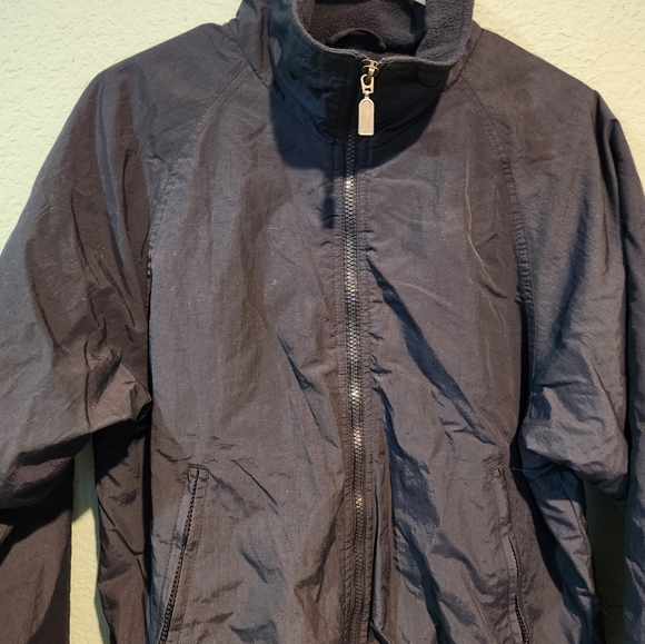 Vintage Holloway Zip Up Bomber Jacket Fleece Lining Size Small Navy Blue - Picture 2 of 5